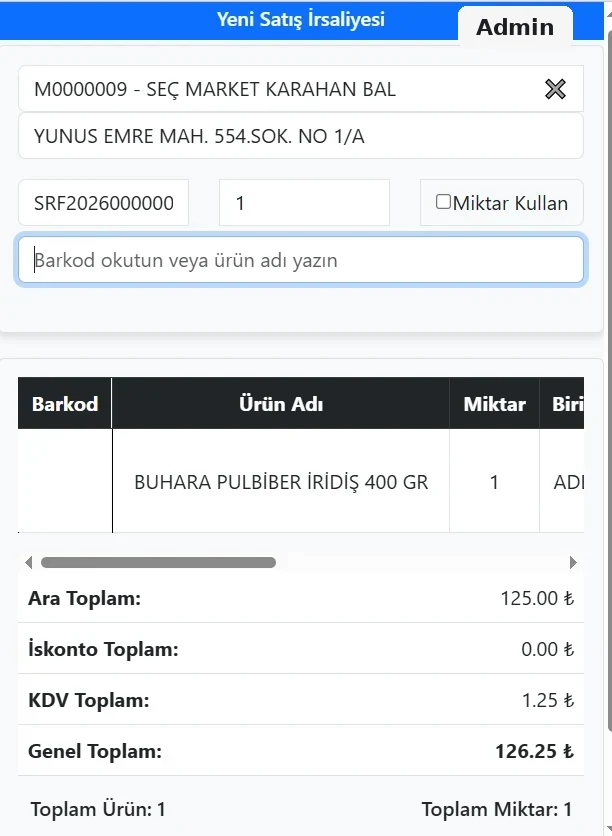 Cari ve Satış Akışı